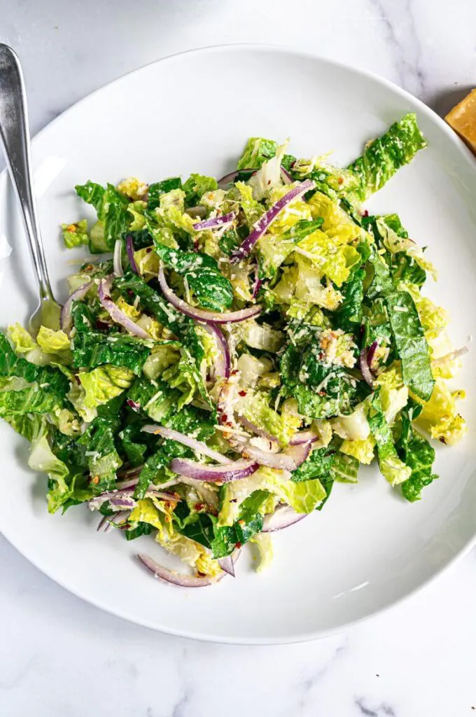 5-Minute Lemon Parmesan Lettuce Salad