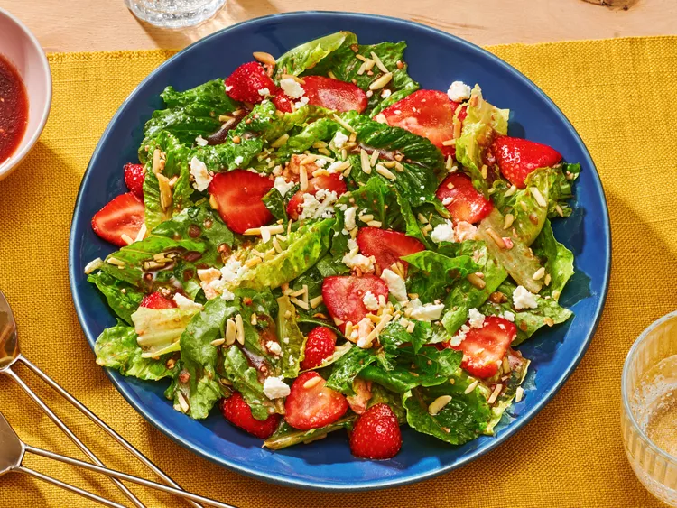 Crunchy Strawberry Romaine Feta Salad
