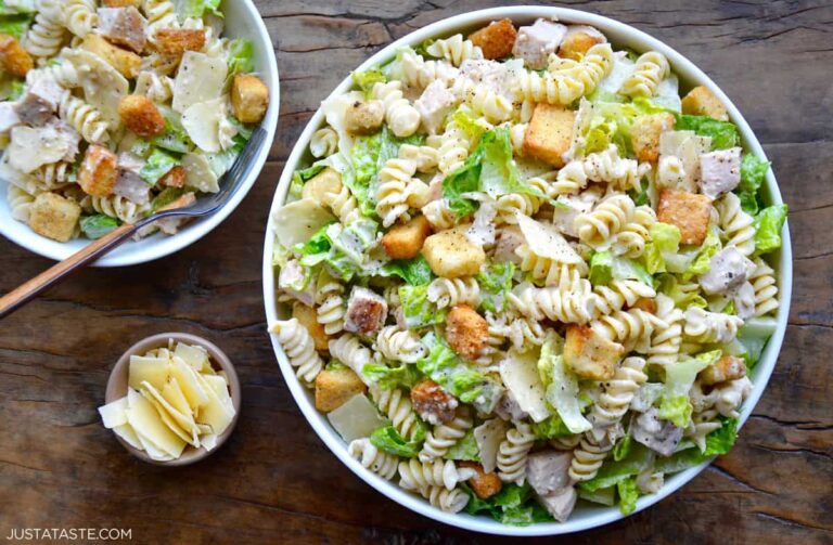 Easy Chicken Caesar Pasta Salad