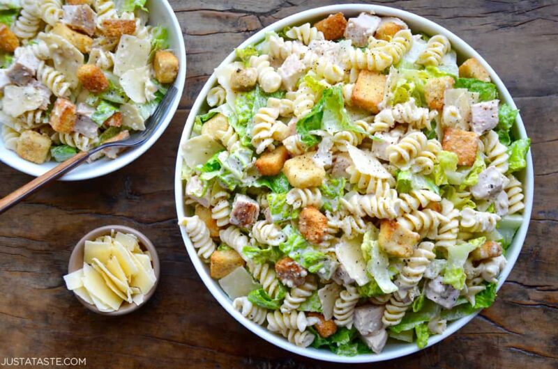 Easy Chicken Caesar Pasta Salad