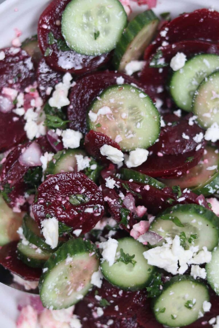 Irresistible Beet Feta Salad With Cucumber And Dill
