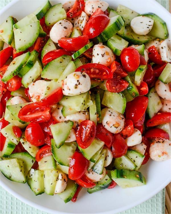 Easy Cucumber Caprese Salad